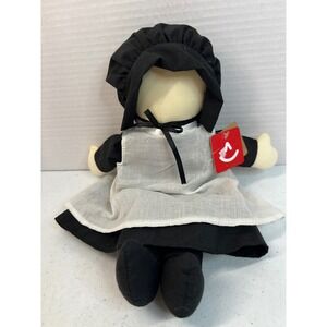 Aurora World Amish Faceless Rag Doll Black White Traditional Plush Toy 10 inch